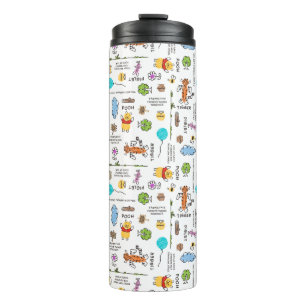 Winnie the Pooh   Friends Doodle Sketch Pattern Thermal Tumbler