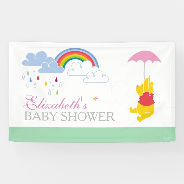 Winnie the Pooh | Girl Baby Shower Banner (Horizontal)