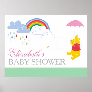 Winnie the Pooh   Girl Baby Shower Poster