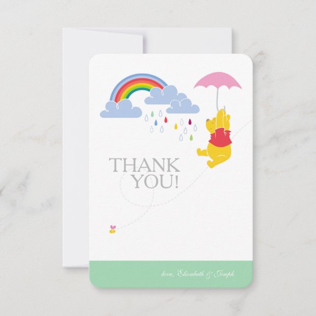 Winnie the Pooh | Girl Baby Shower Thank You (Front)