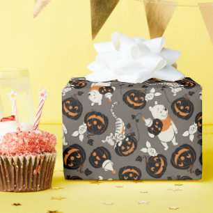 Winnie the Pooh Halloween Pattern Birthday Wrapping Paper