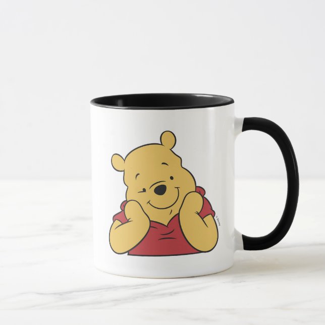 Winnie the Pooh hands on face smiling Mug (Right)