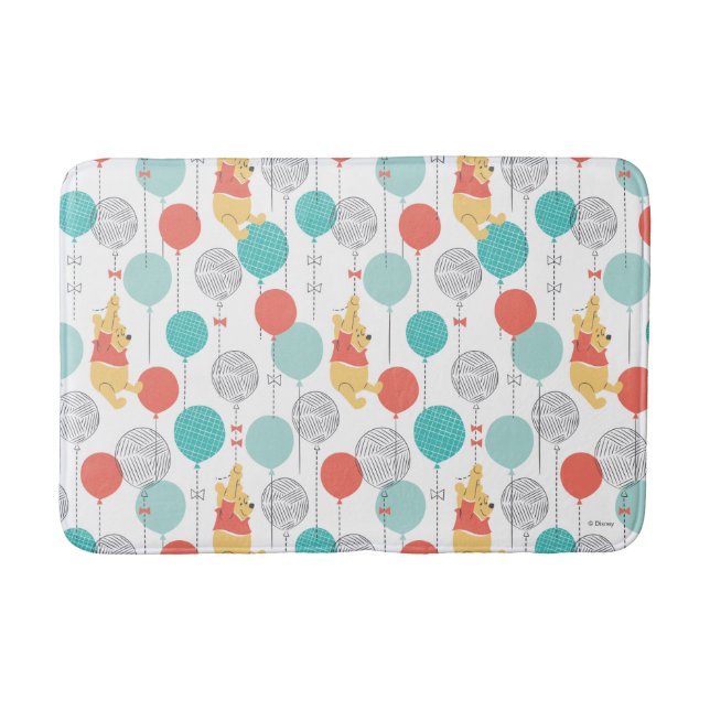 Winnie the Pooh | Hanging On Balloons Pattern Bath Mat (Front)