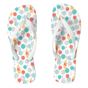 Winnie the Pooh   Hanging On Balloons Pattern Flip Flops