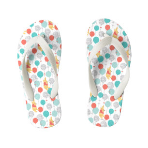 Winnie the Pooh   Hanging On Balloons Pattern Kid's Flip Flops