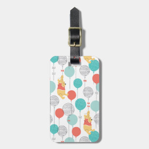 Winnie the Pooh Hanging On Balloons Pattern Luggage Tag