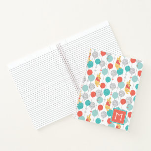 Winnie the Pooh Hanging On Balloons Pattern Notebook