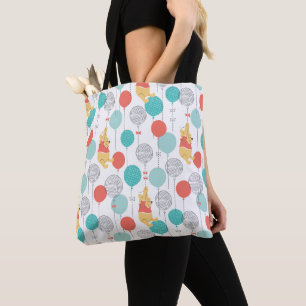Winnie the Pooh   Hanging On Balloons Pattern Tote Bag