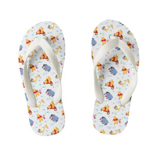 Winnie the Pooh   Hanging with Friends Pattern Kid's Flip Flops