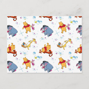 Winnie the Pooh Hanging with Friends Pattern Postcard