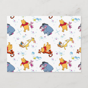 Winnie the Pooh Hanging with Friends Pattern Postcard
