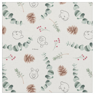 Winnie the Pooh   Happy Christmas Pattern Fabric