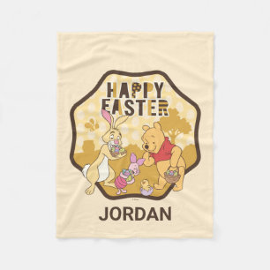 Winnie the Pooh   Happy Easter Badge Fleece Blanket