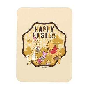 Winnie the Pooh   Happy Easter Badge Magnet