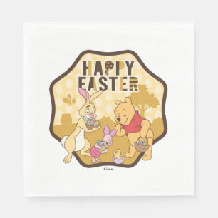 Winnie the Pooh Happy Easter Badge Napkin