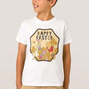 Winnie the Pooh   Happy Easter Badge T-Shirt