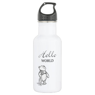 Winnie the Pooh   Hello World Quote 532 Ml Water Bottle