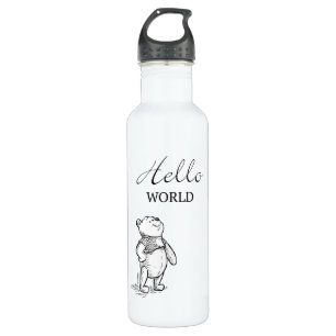 Winnie the Pooh   Hello World Quote 710 Ml Water Bottle
