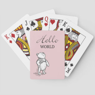 Winnie the Pooh   Hello World Quote Playing Cards