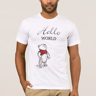 Winnie the Pooh   Hello World Quote T-Shirt