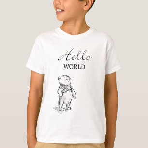 Winnie the Pooh   Hello World Quote T-Shirt