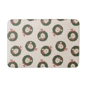 Winnie the Pooh Holiday Wreath Pattern Bath Mat