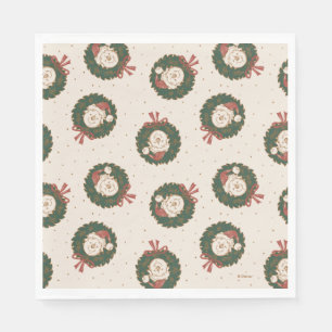 Winnie the Pooh Holiday Wreath Pattern Napkin