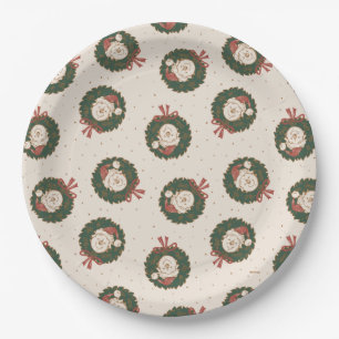 Winnie the Pooh Holiday Wreath Pattern Paper Plate
