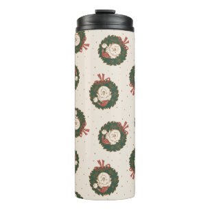 Winnie the Pooh Holiday Wreath Pattern Thermal Tumbler