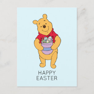 Winnie the Pooh Honey Pot Full of Easter Eggs Postcard