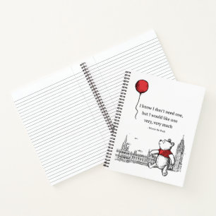 Winnie the Pooh   I Know I Don't Need One Quote Notebook