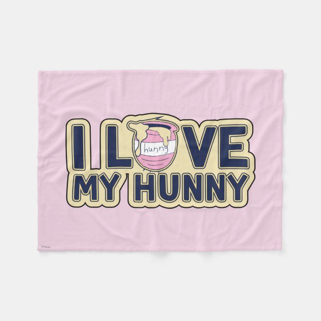 Winnie The Pooh | I Love My Hunny Fleece Blanket (Front (Horizontal))