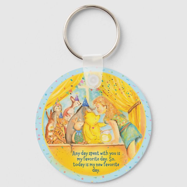Winnie The Pooh Keychain - girls keyring (Front)