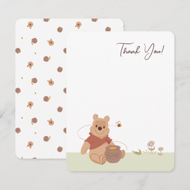 Winnie the Pooh Little Hunny Birthday Thank You Card (Front/Back)