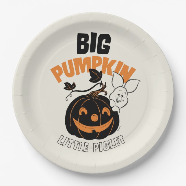 Winnie the Pooh | Little Piglet Big Pumkin Paper Plate (Front)