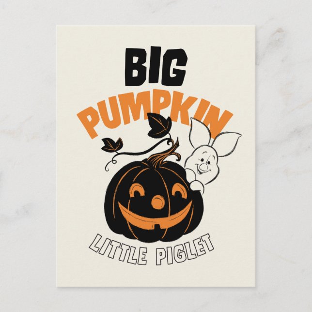 Winnie the Pooh | Little Piglet Big Pumkin Postcard (Front)