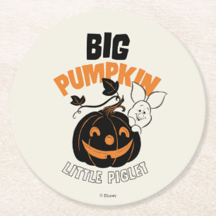 Winnie the Pooh   Little Piglet Big Pumkin Round Paper Coaster