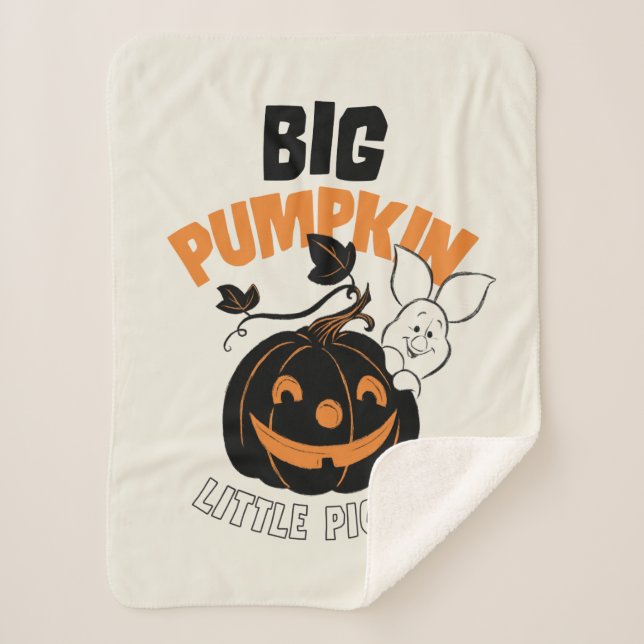 Winnie the Pooh | Little Piglet Big Pumkin Sherpa Blanket (Front)