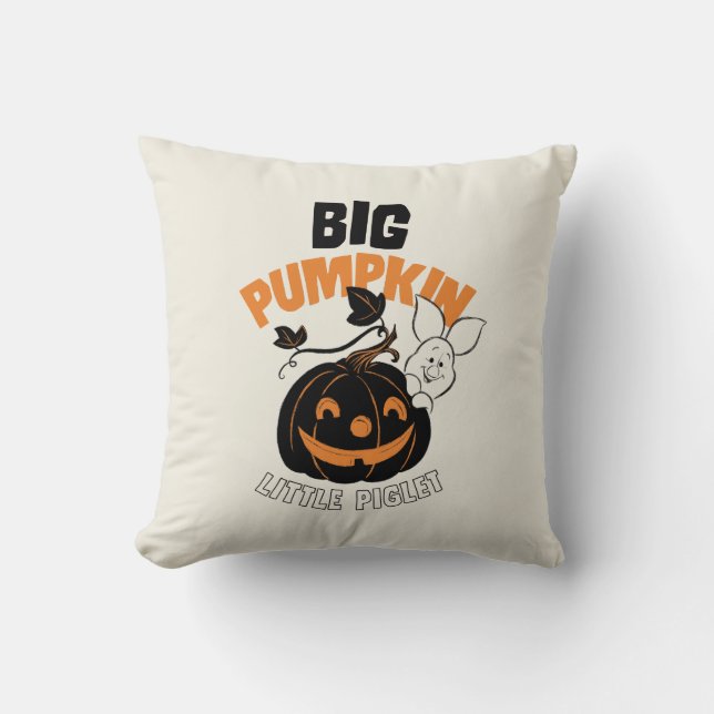 Winnie the Pooh | Little Piglet Big Pumkin Throw Pillow (Front)