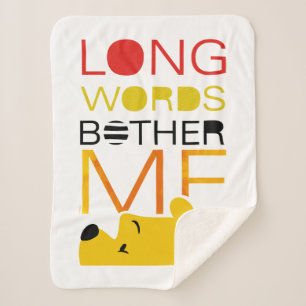 Winnie the Pooh   Long Words Bother Me Sherpa Blanket