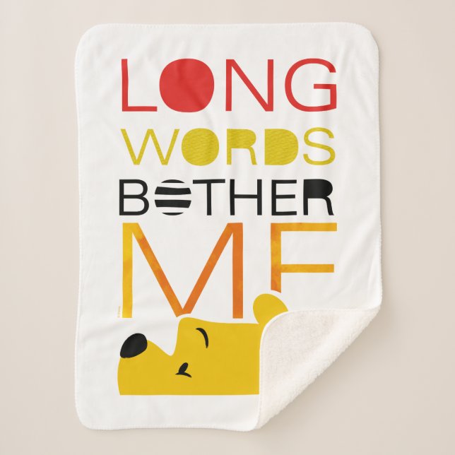 Winnie the Pooh | Long Words Bother Me Sherpa Blanket (Front)
