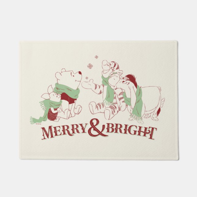 Winnie the Pooh | Merry & Bright Doormat (Front)