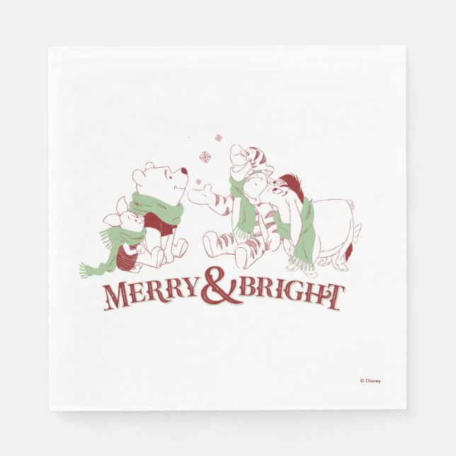 Winnie the Pooh | Merry & Bright Napkin (Front)