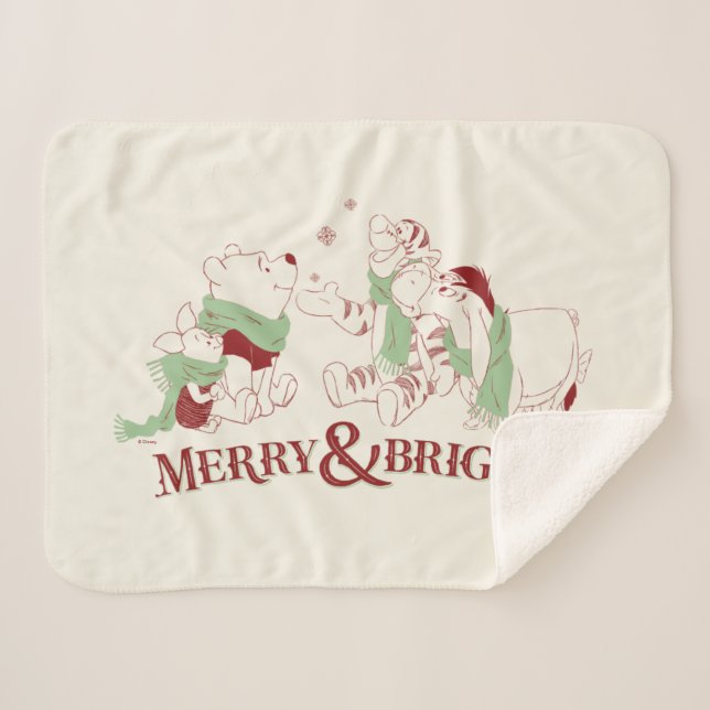 Winnie the Pooh | Merry & Bright Sherpa Blanket (Front (Horizontal))