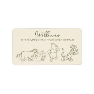 Winnie the Pooh - One   First Birthday Label