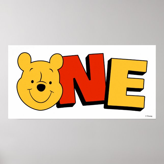 Winnie the Pooh - One | First Birthday  Poster (Front)