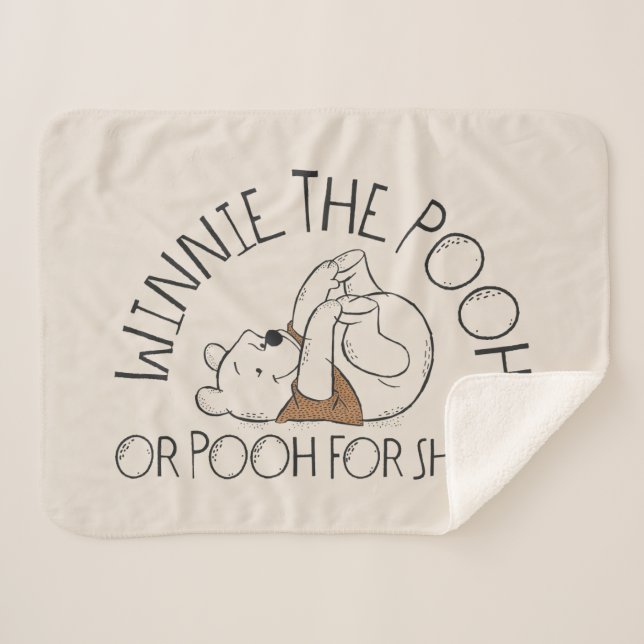 Winnie the Pooh or Pooh for Short Sherpa Blanket (Front (Horizontal))