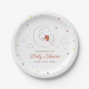 Winnie The Pooh Over the Moon Baby Shower Paper Plate