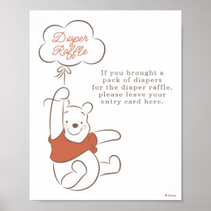 Winnie The Pooh Over the Moon Diaper Raffle Poster