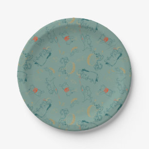 Winnie the Pooh & Pals Winter Pattern Baby Shower Paper Plate